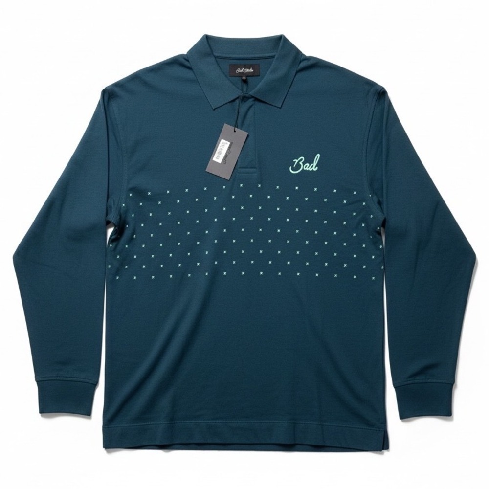 Bad Birdie Reflecting Pond Green Long Sleeve Golf Polo Shirt Men's‎ XL NWT